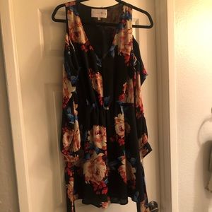 Charles Henry Floral Cold Sholder Dress